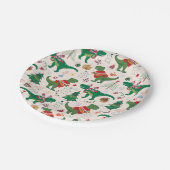 Assiettes En Carton Dinosaures dans Sweaters Motif de Noël (Angle)