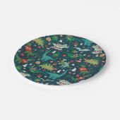 Assiettes En Carton Dinosaures festifs Motif de Noël (Angle)