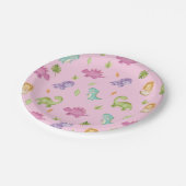 Assiettes En Carton Dinosaures Fête T-Rex Fille Anniversaire (Angle)