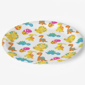 Assiettes En Carton Dinosaures Mignons, Motif De Dinosaures, Baby Dino (Angle)