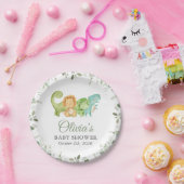 Assiettes En Carton Dinosaures mignons, T-Rex, Jurassique, Baby shower (Fête)