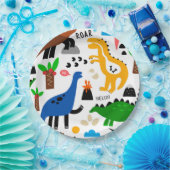 Assiettes En Carton Dinosaures motif transparent (Fête)