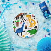 Assiettes En Carton Dinosaures motif transparent (Fête)