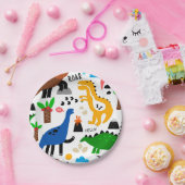 Assiettes En Carton Dinosaures motif transparent (Fête)