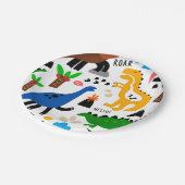 Assiettes En Carton Dinosaures motif transparent (Angle)