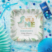 Assiettes En Carton Dinosaures Plaques en papier Baby shower sauvage (Fête)