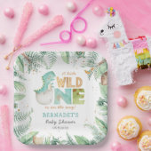 Assiettes En Carton Dinosaures Plaques en papier Baby shower sauvage (Fête)