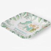 Assiettes En Carton Dinosaures Plaques en papier Baby shower sauvage (Angulaire)