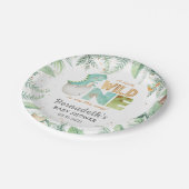 Assiettes En Carton Dinosaures Plaques en papier Baby shower sauvage (Angle)