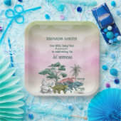 Assiettes En Carton Dinosaures Premier anniversaire du bébé Recherché (Fête)