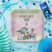 Assiettes En Carton Dinosaures Recherché Toddler 2e. Anniversaire (Fête)