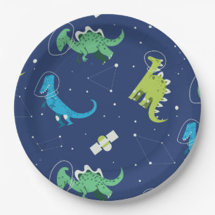 Assiettes En Carton Dinosaures Space dino enfants Motif Cadeau mignon