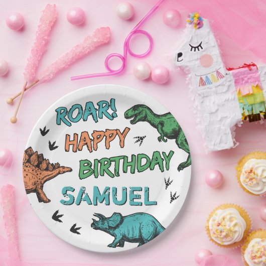 Assiettes En Carton Dinosaures Stomp Chomp Roar Anniversaire fête, n'i (Fête)