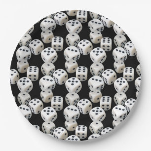 Assiettes En Carton Dinus blanc sur noir