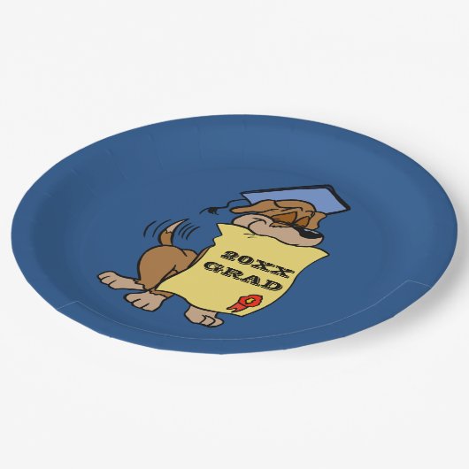 Assiettes En Carton Diplôme de Chien Chien Chien Mignonne (Angle)