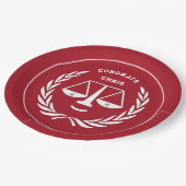 Assiettes En Carton Diplôme de droit École Plaques de papier rouge (Angle)