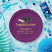 Assiettes En Carton Diplôme de fin d'études et diplôme en classe viole (Fête)