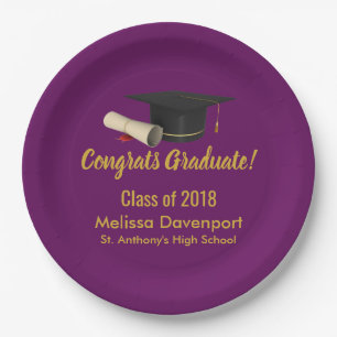 Assiettes En Carton Diplôme de fin d'études et diplôme en classe viole