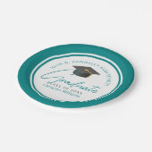 Assiettes En Carton Diplômé de la Chic Turquoise Graduate Party (Angle)