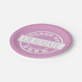 Assiettes En Carton Diplômé de la soirée de graduation rose personnali (Angle)