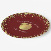 Assiettes En Carton Diplôme d'enseignement Maroon Gold (Angle)
