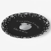 Assiettes En Carton Diplôme d'enseignement Noir Argent (Angle)