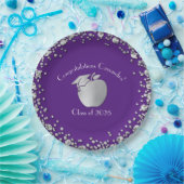 Assiettes En Carton Diplôme d'enseignement Purple Silver (Fête)