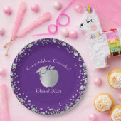 Assiettes En Carton Diplôme d'enseignement Purple Silver (Fête)