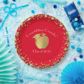 Assiettes En Carton Diplôme d'enseignement Red Gold (Fête)