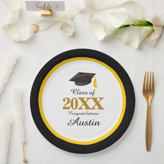 Assiettes En Carton Diplôme d'études collégiales ou secondaires (Mariage)