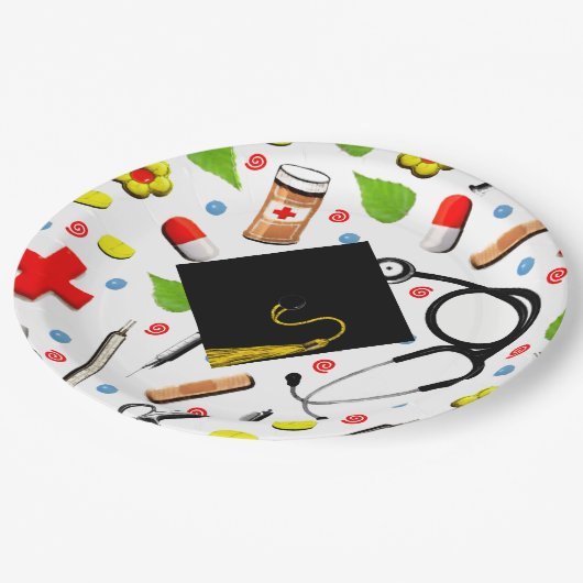 Assiettes En Carton Diplôme d'infirmière (Angle)