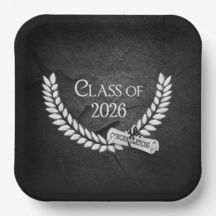 Assiettes En Carton Diplôme et laurier de remise des diplômes 2026