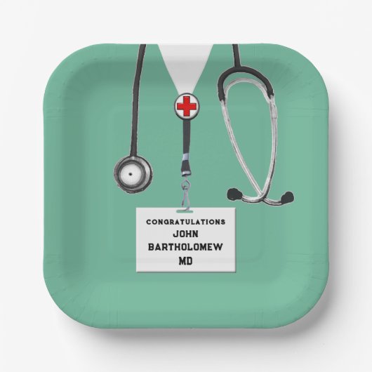 Assiettes En Carton Diplôme Médicale (Recto)