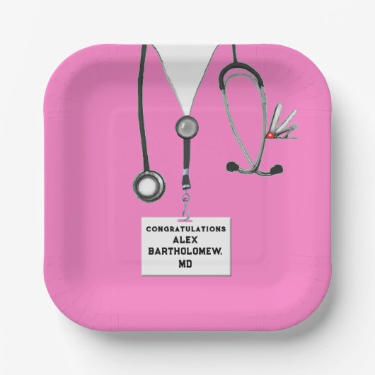 Assiettes En Carton Diplôme Médicale (Recto)