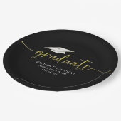 Assiettes En Carton Diplômé Moderne Simple Gold Graduation Cap (Angle)