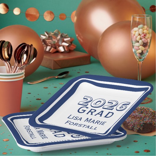 Assiettes En Carton Diplôme personnalisable (Multi)