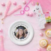 Assiettes En Carton Diplôme photo blanc ondulé frontière graduation (Fête)