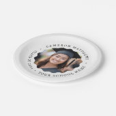 Assiettes En Carton Diplôme photo blanc ondulé frontière graduation (Angle)