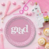 Assiettes En Carton Diplôme rose hardi moderne simple nom de typograph (Fête)