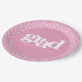 Assiettes En Carton Diplôme rose hardi moderne simple nom de typograph (Angle)