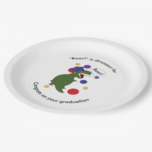 Assiettes En Carton Diplôme Tyrannosaurus Rex Personnaliser (Angle)