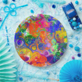 Assiettes En Carton Disco Ball Electricity Fluid Art (Fête)