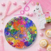 Assiettes En Carton Disco Ball Electricity Fluid Art (Fête)