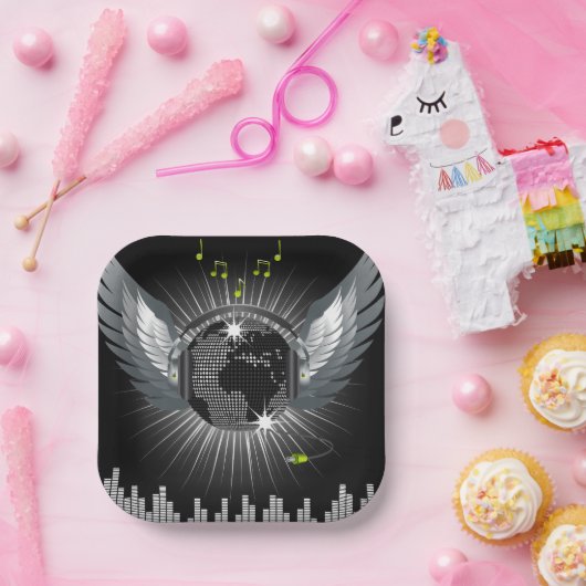 Assiettes En Carton Disco Ball With Wings (Fête)