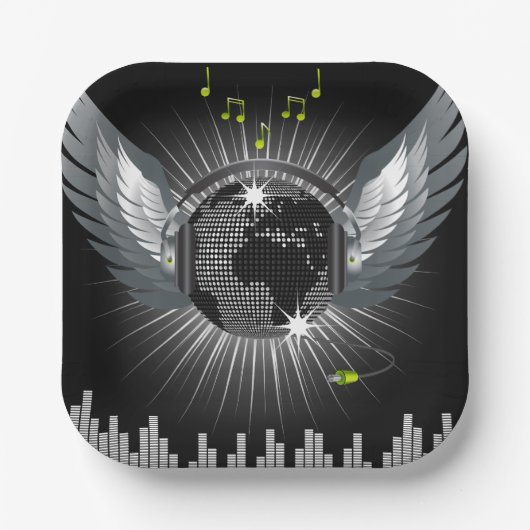 Assiettes En Carton Disco Ball With Wings (Recto)