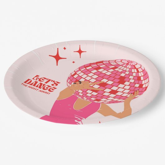 Assiettes En Carton Disco Dansons la nuit (Angle)