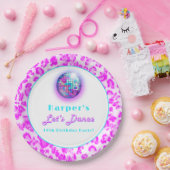 Assiettes En Carton Disco Empreinte de léopard rose Retro Danse Annive (Fête)