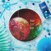 Assiettes En Carton Disco Night 70's Retro Disco Ball (Fête)