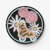 Assiettes En Carton Disco Roller Skate Party (Devant)