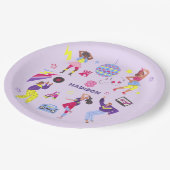 Assiettes En Carton Discoball super Roller Disco Party Retro 80s (Angle)